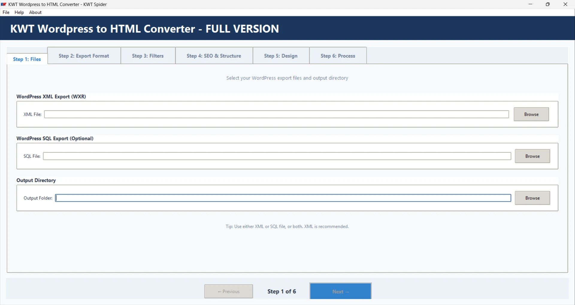Step 1:Choose files